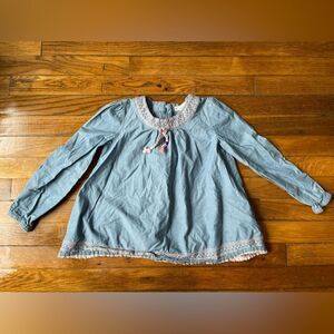 Girls 6x Artisan NY blue and pink long sleeve shirt